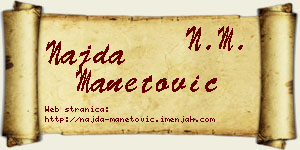 Najda Manetović vizit kartica